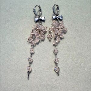 Pink Crystal Drop Earrings